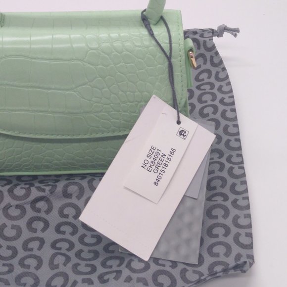 Grey Label Mini Couture Green Croc Embossed Mini Purse Cross Shoulder Bag NWT - Picture 5 of 13